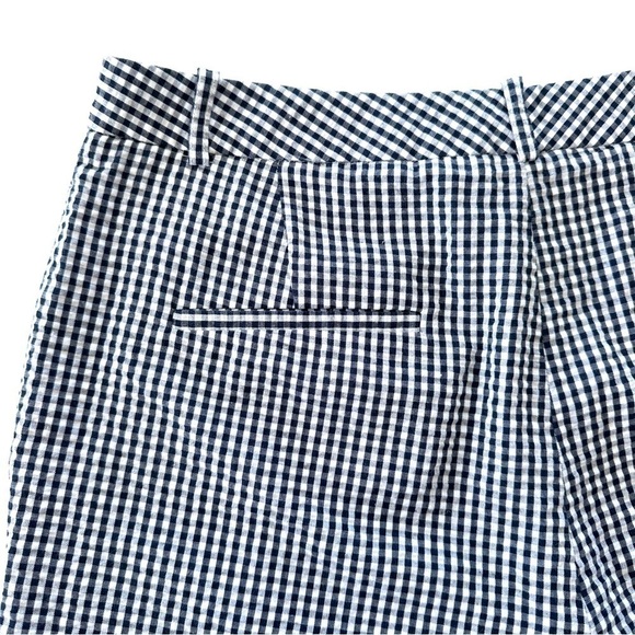 Nine West cropped ankle length pants, high rise, cotton gingham seersucker - Picture 8 of 12